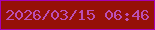 文字の大きさ：1、枠の色：a501b3、背景の色：961007、文字の色：bb4fb4 無料ブログパーツのブログ時計