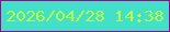 文字の大きさ：4、枠の色：a5028d、背景の色：42dfc9、文字の色：b9fd4c 無料ブログパーツのブログ時計