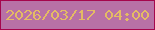 文字の大きさ：1、枠の色：a5064c、背景の色：b871a6、文字の色：e4bb64 無料ブログパーツのブログ時計