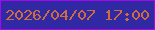 文字の大きさ：1、枠の色：a506ec、背景の色：3129a3、文字の色：ce6b40 無料ブログパーツのブログ時計
