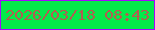 文字の大きさ：1、枠の色：a507ff、背景の色：04ea4a、文字の色：b25d50 無料ブログパーツのブログ時計