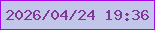 文字の大きさ：4、枠の色：a509eb、背景の色：c2c7e9、文字の色：833598 無料ブログパーツのブログ時計