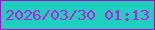 文字の大きさ：1、枠の色：a50dc0、背景の色：1dcfbf、文字の色：c817dc 無料ブログパーツのブログ時計