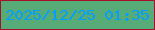 文字の大きさ：3、枠の色：a50f2b、背景の色：56ab77、文字の色：049ffc 無料ブログパーツのブログ時計