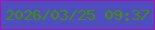 文字の大きさ：5、枠の色：a511b5、背景の色：4f4ebe、文字の色：449101 無料ブログパーツのブログ時計