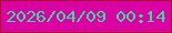 文字の大きさ：3、枠の色：a51324、背景の色：da02a2、文字の色：3adba0 無料ブログパーツのブログ時計