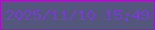 文字の大きさ：1、枠の色：a514c0、背景の色：54577c、文字の色：773ccf 無料ブログパーツのブログ時計