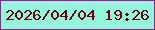 文字の大きさ：3、枠の色：a5169b、背景の色：94f7db、文字の色：6e0011 無料ブログパーツのブログ時計