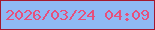 文字の大きさ：2、枠の色：a5182e、背景の色：8fb9f4、文字の色：e6507c 無料ブログパーツのブログ時計