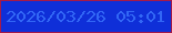 文字の大きさ：4、枠の色：a51a49、背景の色：0f2fd8、文字の色：3267f5 無料ブログパーツのブログ時計