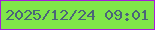 文字の大きさ：2、枠の色：a51ddc、背景の色：80e64a、文字の色：4b6579 無料ブログパーツのブログ時計