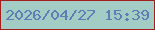 文字の大きさ：3、枠の色：a51e1e、背景の色：a3ccc4、文字の色：5c7eb6 無料ブログパーツのブログ時計