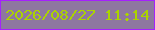 文字の大きさ：4、枠の色：a521fd、背景の色：8e77a0、文字の色：abd300 無料ブログパーツのブログ時計