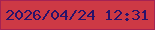 文字の大きさ：3、枠の色：a52253、背景の色：cd3945、文字の色：2a126a 無料ブログパーツのブログ時計