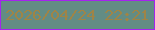 文字の大きさ：2、枠の色：a523ee、背景の色：638c84、文字の色：9f8446 無料ブログパーツのブログ時計