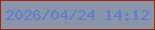 文字の大きさ：5、枠の色：a52410、背景の色：8996a9、文字の色：637ace 無料ブログパーツのブログ時計
