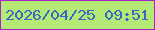 文字の大きさ：5、枠の色：a524c9、背景の色：b5e976、文字の色：3867c1 無料ブログパーツのブログ時計