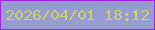 文字の大きさ：3、枠の色：a526ea、背景の色：959dce、文字の色：cbd074 無料ブログパーツのブログ時計