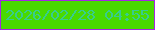 文字の大きさ：5、枠の色：a527e5、背景の色：49da00、文字の色：37cc8e 無料ブログパーツのブログ時計