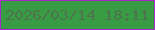 文字の大きさ：4、枠の色：a528c8、背景の色：379c44、文字の色：4d744d 無料ブログパーツのブログ時計