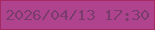 文字の大きさ：3、枠の色：a52962、背景の色：b0438e、文字の色：7a3c6c 無料ブログパーツのブログ時計