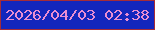 文字の大きさ：3、枠の色：a52c38、背景の色：1326bd、文字の色：ea8ed2 無料ブログパーツのブログ時計
