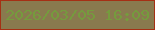 文字の大きさ：3、枠の色：a53014、背景の色：897a4e、文字の色：759b3d 無料ブログパーツのブログ時計