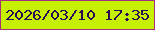 文字の大きさ：1、枠の色：a5307d、背景の色：c6f002、文字の色：2d0a52 無料ブログパーツのブログ時計