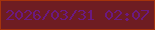 文字の大きさ：5、枠の色：a5330b、背景の色：6e1c22、文字の色：6b1980 無料ブログパーツのブログ時計