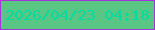 文字の大きさ：3、枠の色：a533dc、背景の色：59c684、文字の色：00dca1 無料ブログパーツのブログ時計