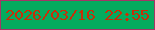 文字の大きさ：1、枠の色：a53566、背景の色：05ab5e、文字の色：c82e08 無料ブログパーツのブログ時計