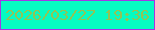 文字の大きさ：3、枠の色：a535e6、背景の色：06fbc2、文字の色：91c455 無料ブログパーツのブログ時計