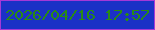 文字の大きさ：3、枠の色：a538d7、背景の色：1b31c6、文字の色：298b14 無料ブログパーツのブログ時計