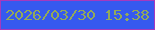 文字の大きさ：3、枠の色：a539be、背景の色：3659ef、文字の色：93a959 無料ブログパーツのブログ時計