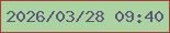 文字の大きさ：4、枠の色：a53d3c、背景の色：aad3a1、文字の色：5f5778 無料ブログパーツのブログ時計