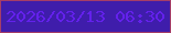 文字の大きさ：2、枠の色：a53d67、背景の色：3f1dab、文字の色：6421ec 無料ブログパーツのブログ時計