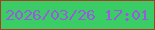 文字の大きさ：3、枠の色：a53f22、背景の色：3acc65、文字の色：995ade 無料ブログパーツのブログ時計