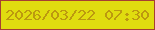 文字の大きさ：1、枠の色：a53f32、背景の色：e0dc0f、文字の色：bc990f 無料ブログパーツのブログ時計