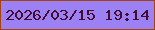 文字の大きさ：5、枠の色：a5420b、背景の色：9c81f4、文字の色：460c2e 無料ブログパーツのブログ時計