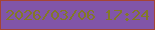 文字の大きさ：4、枠の色：a54434、背景の色：8155a8、文字の色：837828 無料ブログパーツのブログ時計
