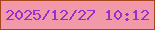 文字の大きさ：4、枠の色：a5451d、背景の色：f299a9、文字の色：972fcf 無料ブログパーツのブログ時計