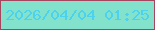 文字の大きさ：1、枠の色：a5455e、背景の色：83e2cc、文字の色：4cd1ee 無料ブログパーツのブログ時計