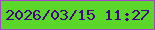 文字の大きさ：2、枠の色：a546cc、背景の色：5ad728、文字の色：3f0185 無料ブログパーツのブログ時計