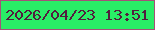 文字の大きさ：1、枠の色：a55078、背景の色：29ed66、文字の色：521d3e 無料ブログパーツのブログ時計