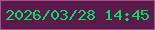 文字の大きさ：4、枠の色：a55089、背景の色：5a1b4c、文字の色：04df64 無料ブログパーツのブログ時計