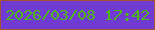 文字の大きさ：4、枠の色：a55232、背景の色：6f3bd3、文字の色：4db716 無料ブログパーツのブログ時計