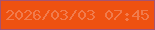 文字の大きさ：2、枠の色：a55371、背景の色：ee5110、文字の色：f17b4c 無料ブログパーツのブログ時計