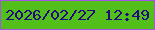 文字の大きさ：4、枠の色：a553eb、背景の色：52bf1b、文字の色：21097f 無料ブログパーツのブログ時計