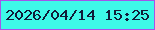 文字の大きさ：4、枠の色：a554ea、背景の色：3ef9e8、文字の色：111c38 無料ブログパーツのブログ時計