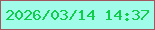 文字の大きさ：2、枠の色：a5555e、背景の色：a1fbe9、文字の色：10cd4a 無料ブログパーツのブログ時計